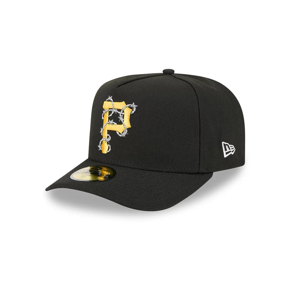 59Fifty A-Frame Pittsburgh Pirates Black Barbed Wire Pre Curved