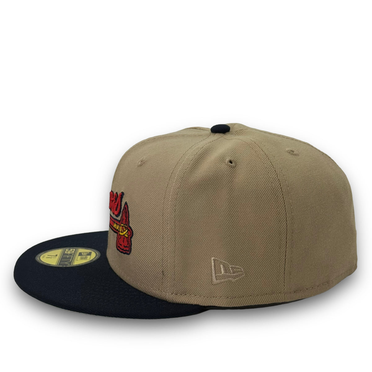 59FIFTY Atlanta Braves Hump Day 1.0 2021 World Series Champions 2-Tone Camel/Navy - Grey UV 7 1/8