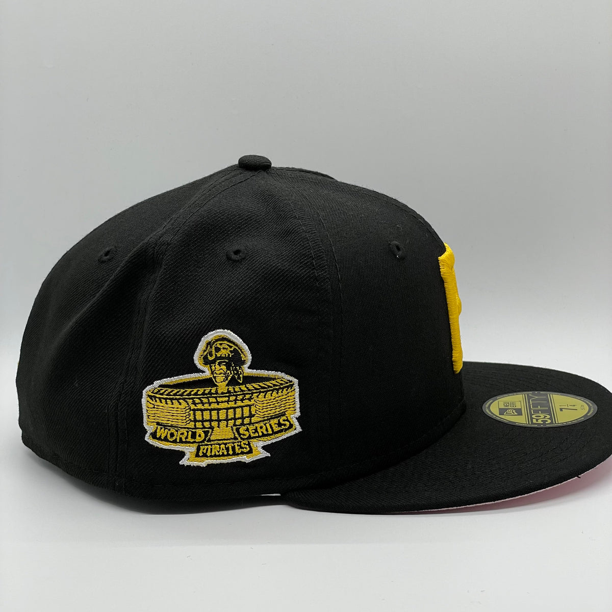 PITTSBURGH PIRATES 1971 WORLD SERIES YELLOW CAP BLACK VISOR PINK