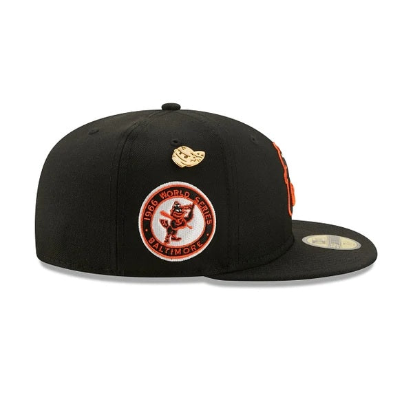 Baltimore Orioles 1983 LOGO-HISTORY White-Black-Orange Fitted Hat