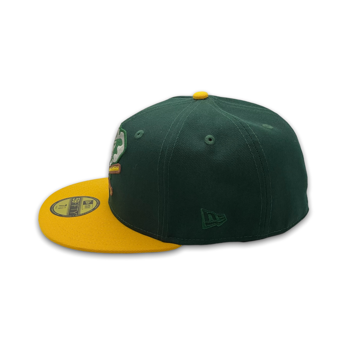 7 3/8, 7 1/2 Oakland Athletics Stomper Bourbon Brown Green 59fifty