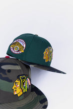 Load image into Gallery viewer, 59Fifty NHL Chicago Blackhawks &quot;Chicago Stadium&quot; 2-Tone Dark Green/Woodland Camo - Green UV
