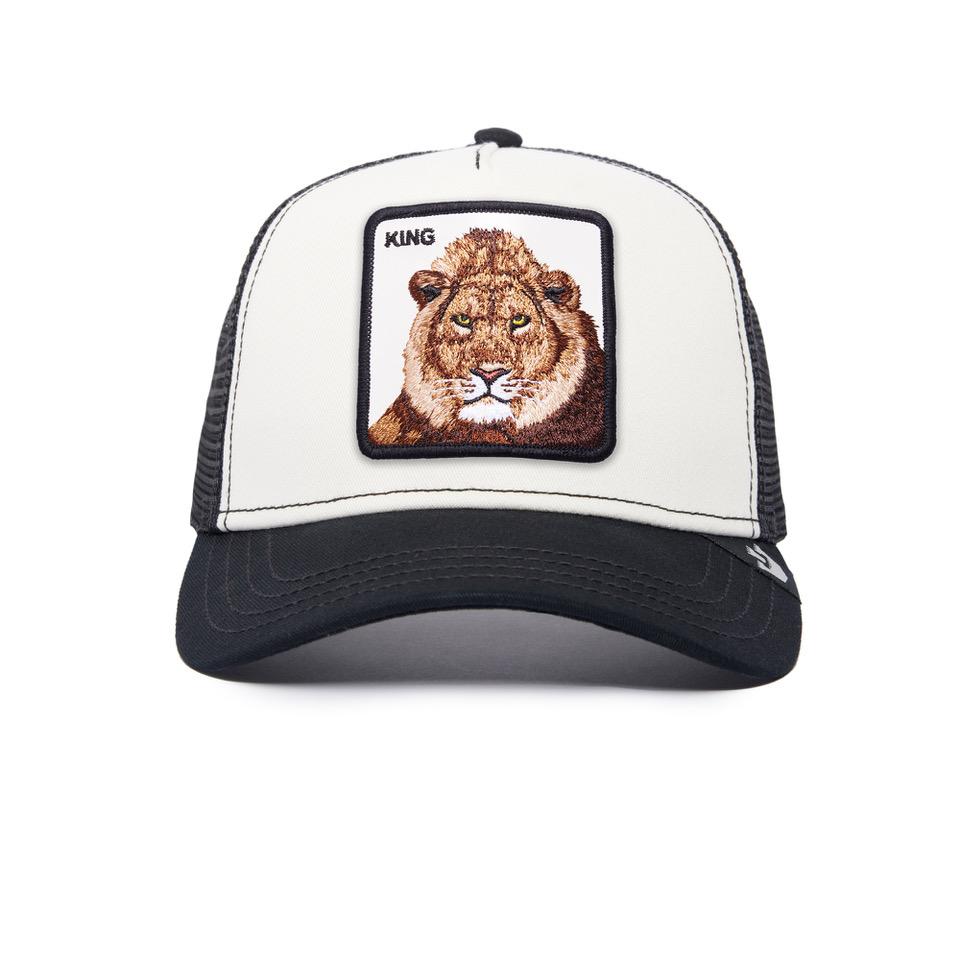 The King Lion - Goorin Bros Animal Farm Adjustable Trucker Hat - White/Black