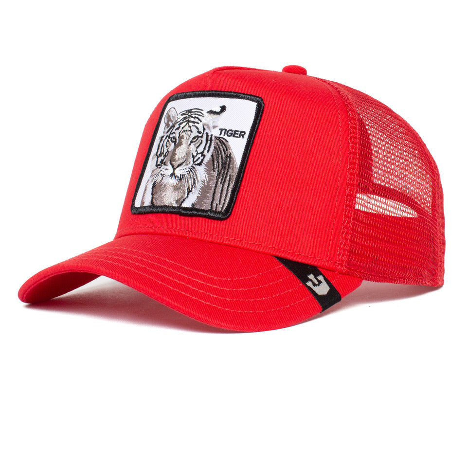 The White Tiger - Goorin Bros Animal Farm Adjustable Trucker Hat - Red