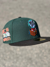 Load image into Gallery viewer, Burdeens x @Clue.Chicago [OUT THE CONCRETE STILL HERE] 59Fifty 2-Tone Green/Black - Grey UV
