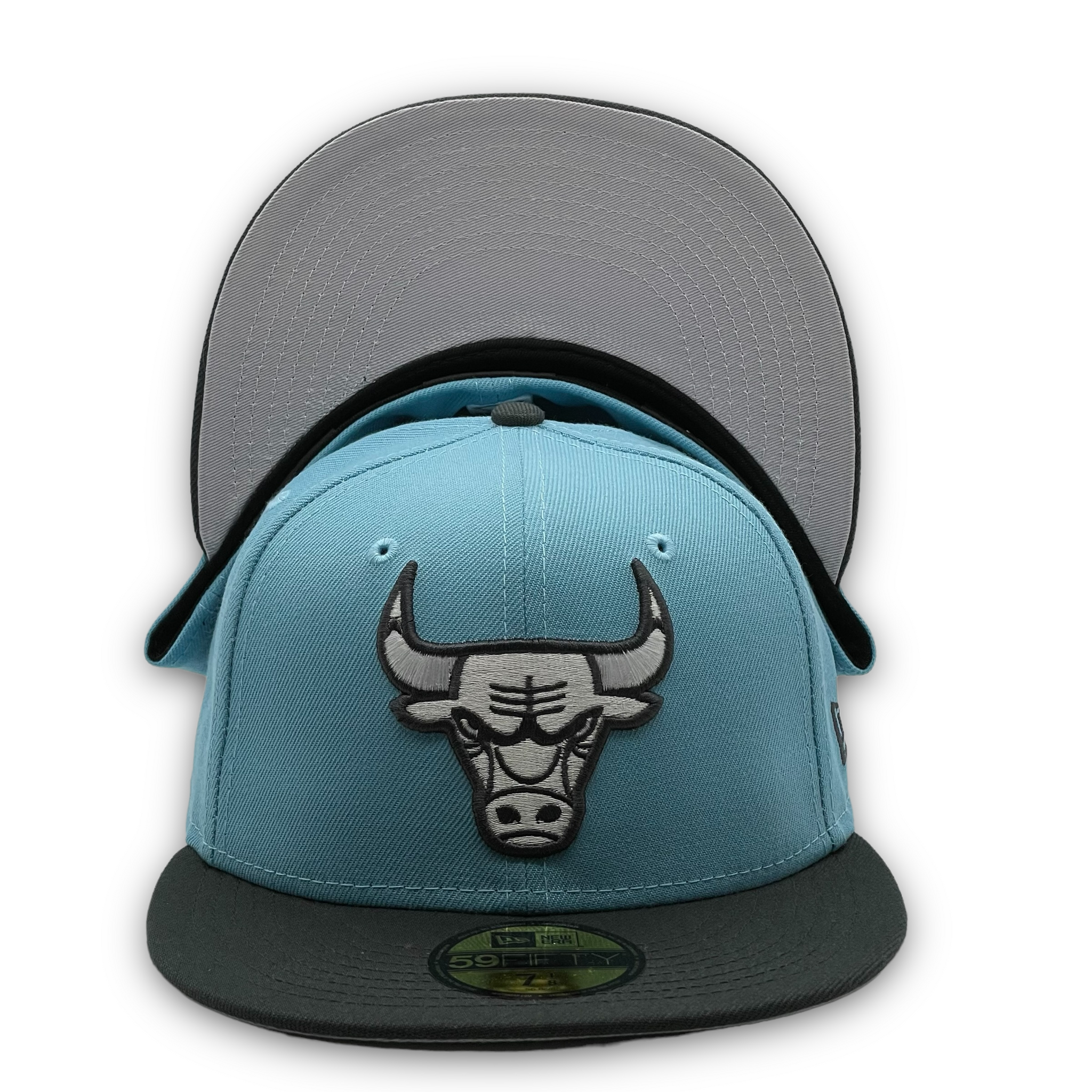 Bullspack 59Fifty Chicago Bulls 2-Tone Color Pack Blue/Charcoal- Grey UV ...