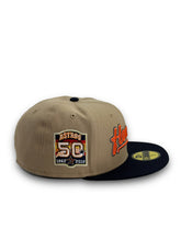 Load image into Gallery viewer, 59Fifty Houston Astros Camel 2.0 50th Anniversary 2-Tone Camel/Navy - Grey UV
