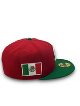 Load image into Gallery viewer, 59Fifty 2020 Serie Del Caribe Retro Mexico &quot;M&quot; 2-Tone Scarlet/Green- Black UV
