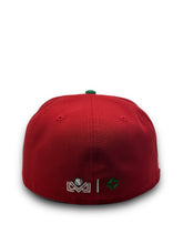 Load image into Gallery viewer, 59Fifty 2020 Serie Del Caribe Retro Mexico &quot;M&quot; 2-Tone Scarlet/Green- Black UV
