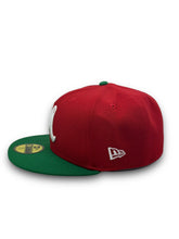 Load image into Gallery viewer, 59Fifty 2020 Serie Del Caribe Retro Mexico &quot;M&quot; 2-Tone Scarlet/Green- Black UV
