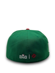 59Fifty 2020 Serie Del Caribe Retro Mexico "M" 2-Tone Green/Scarlet- Black UV