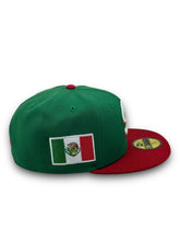 Load image into Gallery viewer, 59Fifty 2020 Serie Del Caribe Retro Mexico &quot;M&quot; 2-Tone Green/Scarlet- Black UV
