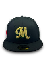 Load image into Gallery viewer, 59Fifty 2020 Serie Del Caribe Retro Mexico &quot;M&quot; Black - Black UV
