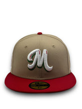 Load image into Gallery viewer, 59Fifty 2020 Serie Del Caribe Retro Mexico &quot;M&quot; Khaki/Scarlet- Green UV
