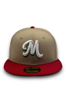 59Fifty 2020 Serie Del Caribe Retro Mexico "M" Khaki/Scarlet- Green UV