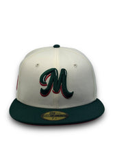 Load image into Gallery viewer, 59Fifty 2020 Serie Del Caribe Retro Mexico &quot;M&quot; 2-Tone Chrome/Dk Green - Red UV
