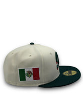 Load image into Gallery viewer, 59Fifty 2020 Serie Del Caribe Retro Mexico &quot;M&quot; 2-Tone Chrome/Dk Green - Red UV
