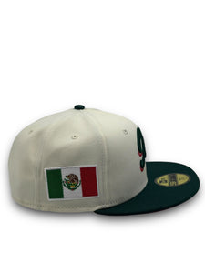 59Fifty 2020 Serie Del Caribe Retro Mexico "M" 2-Tone Chrome/Dk Green - Red UV