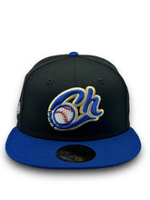 Load image into Gallery viewer, 59Fifty Charros de Jalisco &quot;Jalisco&quot; Side Script Liga Mexicana 2-Tone Black/Royal - Grey UV
