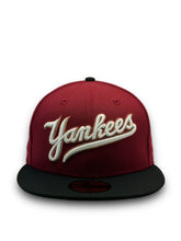 Load image into Gallery viewer, 59Fifty New York Yankees 1999 World Series Maroon/Black - Green UV by @theoffthedomepodcast
