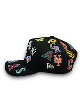 Load image into Gallery viewer, 9Forty MLB All Over - All Teams Embroidered Black - Grey UV
