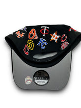 Load image into Gallery viewer, 9Forty MLB All Over - All Teams Embroidered Black - Grey UV
