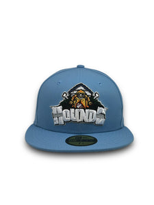 [HOUNDS DOG HOUSE] 59Fifty New Era Hounds Fitted Hat Sky Blue - Grey UV