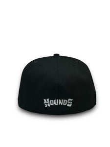 [HOUNDS DOG HOUSE] 59Fifty New Era Hounds Fitted Hat Black - Grey UV