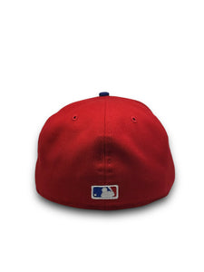 [Retro Authentic Collection] 59Fifty On-Field Texas Rangers Home 1999 Scarlet/Scarlet - Grey UV