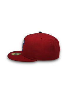 [Retro Authentic Collection] 59Fifty On-Field Texas Rangers Home 1999 Scarlet/Scarlet - Grey UV