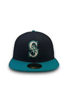 [Retro Authentic Collection] 59Fifty On-Field Seattle Mariners 1999-2003 Home Navy/Teal  - Grey UV