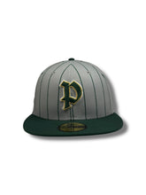 Load image into Gallery viewer, 59Fifty LMB Pericos de Puebla Game Cap ALT 2T Pin Stripe/Dark Green - Black UV
