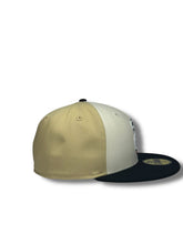Load image into Gallery viewer, 59Fifty LMB Tecolotes de los 2 Laredos &quot;2L&quot; Game Cap Away 3T Chrome/Vegas Gold/Navy - Black UV
