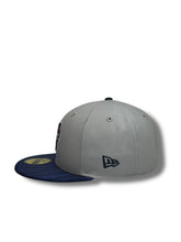 Load image into Gallery viewer, 59Fifty LMB Tigres De Quintana Roo Game Cap Away 2T Grey/Navy Tiger Stripes - Black UV
