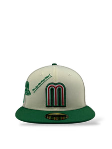 59Fifty New Era Mexico Anniversary Stone/Chrome Fitted Hat - Red UV