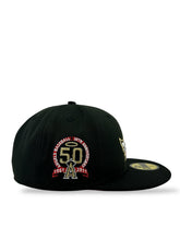 Load image into Gallery viewer, 59Fifty Anaheim Angels Cooperstown 50th Anniversary Black - Red UV  [Red Bottom Collection]
