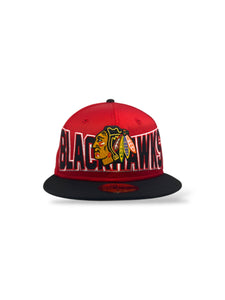59Fifty New Era Chicago Blackhawks "Satin" 2-Tone Red/Black - Gray UV