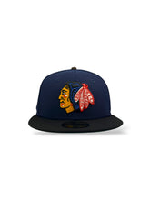 Load image into Gallery viewer, 59Fifty Chicago Blackhawks 1981 All-Star Game 2-Tone Navy/Black - Green UV

