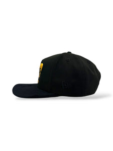 [MEXICO DE ORO V.4] 9Fifty A-Frame Snapback Mexico Skull Chief Black Suede Visor - Storm Grey Suede UV