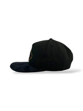 Load image into Gallery viewer, [MEXICO DE ORO V.3] 9Fifty A-Frame Snapback Mexico &quot;El Guerrero&quot; Black Suede Visor - Storm Grey Suede UV
