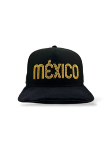 [MEXICO DE ORO V.2] 9Fifty A-Frame Snapback Mexico "MEXICO" Black Suede Visor - Storm Grey Suede UV