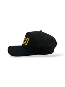 [MEXICO DE ORO V.2] 9Forty A-Frame Snapback Mexico "Mexico" Black Suede Visor - Storm Grey Suede UV