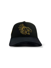 Load image into Gallery viewer, [MEXICO DE ORO V.3] 9Forty A-Frame Snapback Mexico &quot;El Guerrero&quot; Black Suede Visor - Storm Grey Suede UV
