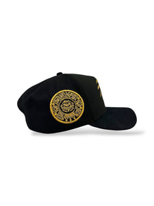 [MEXICO DE ORO V.4] 9Forty A-Frame Snapback Mexico Skull Chief Black Suede Visor - Storm Grey Suede UV