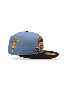 Burdeens x Ali Six [TAINO COQUI] 59Fifty 2-Tone Light Blue/Walnut - Grey UV