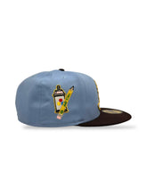 Load image into Gallery viewer, Burdeens x Ali Six [TAINO COQUI] 59Fifty 2-Tone Light Blue/Walnut - Grey UV
