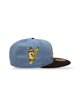 Load image into Gallery viewer, Burdeens x Ali Six [TAINO COQUI] 59Fifty 2-Tone Light Blue/Walnut - Grey UV
