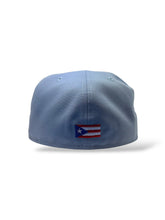 Load image into Gallery viewer, Burdeens x Ali Six [TAINO COQUI] 59Fifty 2-Tone Light Blue/Walnut - Grey UV
