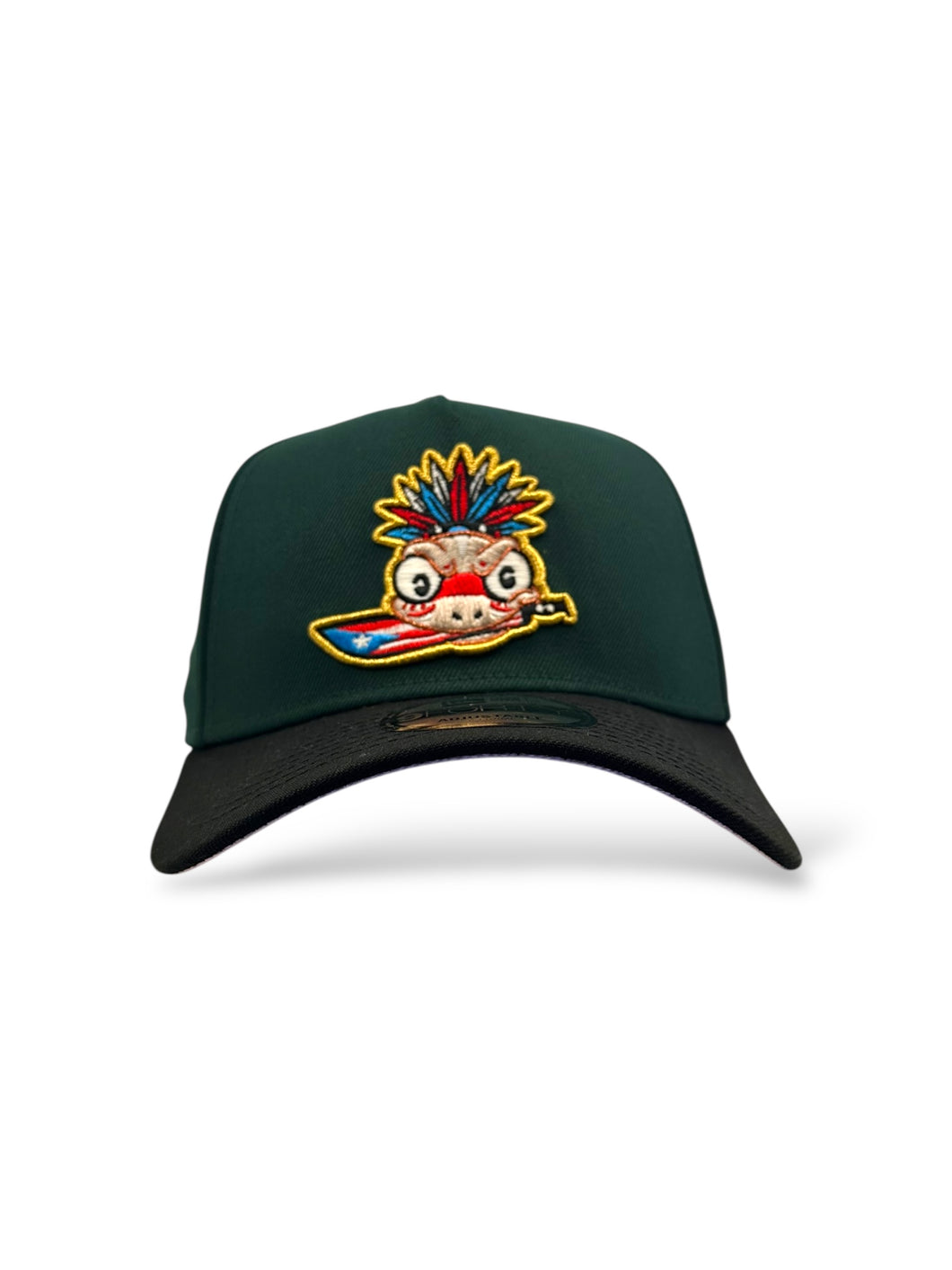 Burdeens x Ali Six [TAINO COQUI] 9Forty A-Frame 2T Dark Green/Black - Pink UV