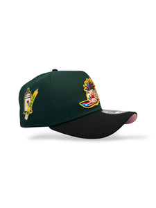 Burdeens x Ali Six [TAINO COQUI] 9Forty A-Frame 2T Dark Green/Black - Pink UV
